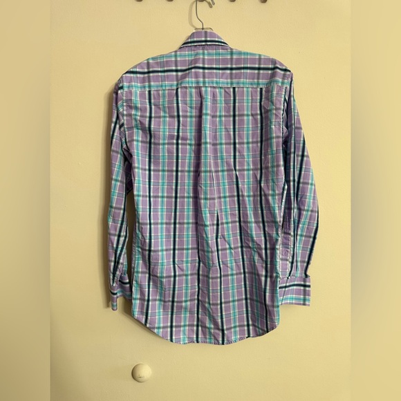 Peter Millar Seaside Finish Men’s Button Down Shirt Purple Blue Plaid Sz Small S - Picture 4 of 4